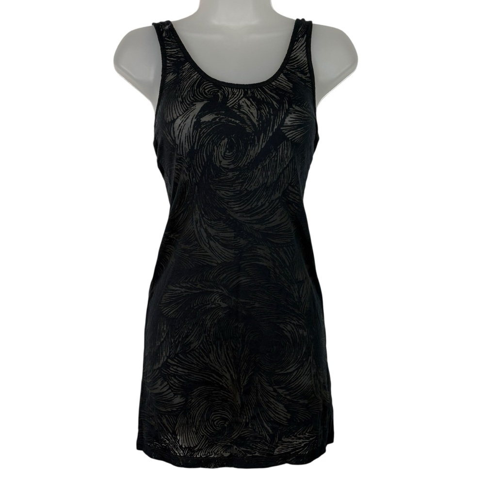 Free People Y2K Burnout Sheer Swirl Pattern Longline Lightweight Tank Top XS